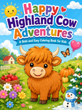 Happy Highland Cow Adventures - 30 Printable PDF Pages (US Letter Size: 8.5" × 11")