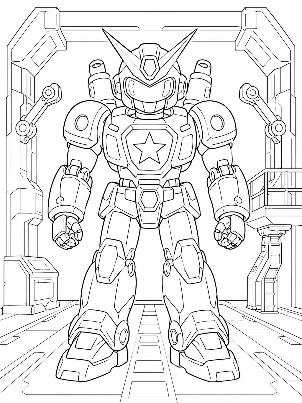 Galaxy Mecha Guardians - 30 Printable PDF Pages (US Letter Size: 8.5" × 11")