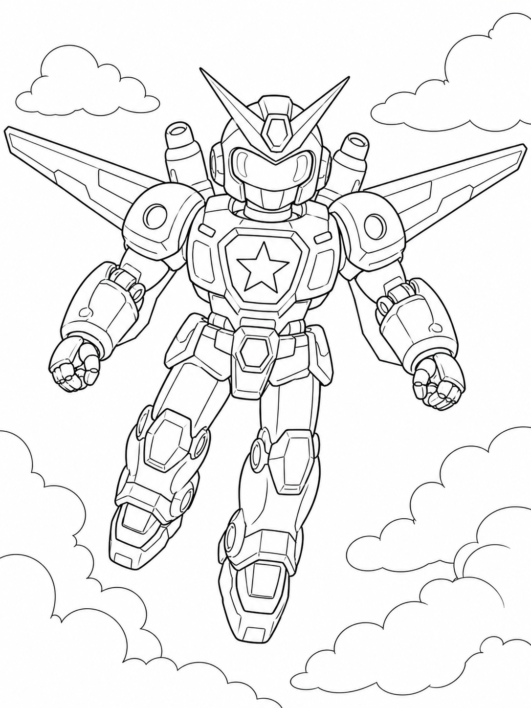 Galaxy Mecha Guardians - 30 Printable PDF Pages (US Letter Size: 8.5" × 11")