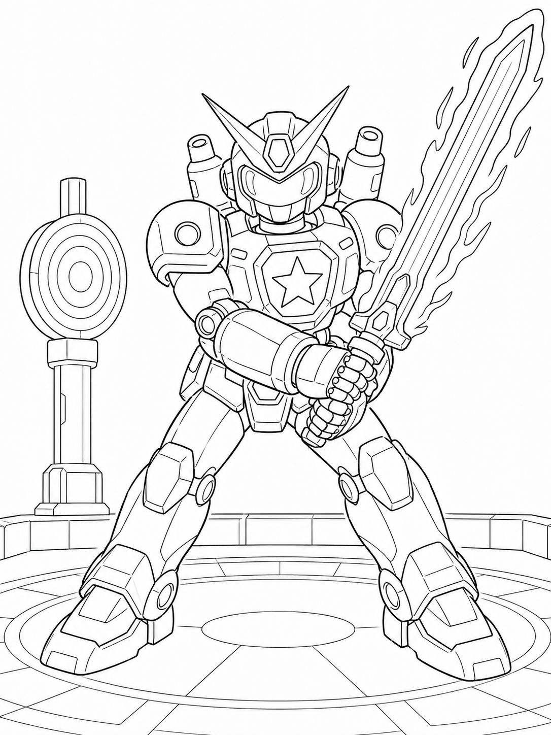 Galaxy Mecha Guardians - 30 Printable PDF Pages (US Letter Size: 8.5" × 11")