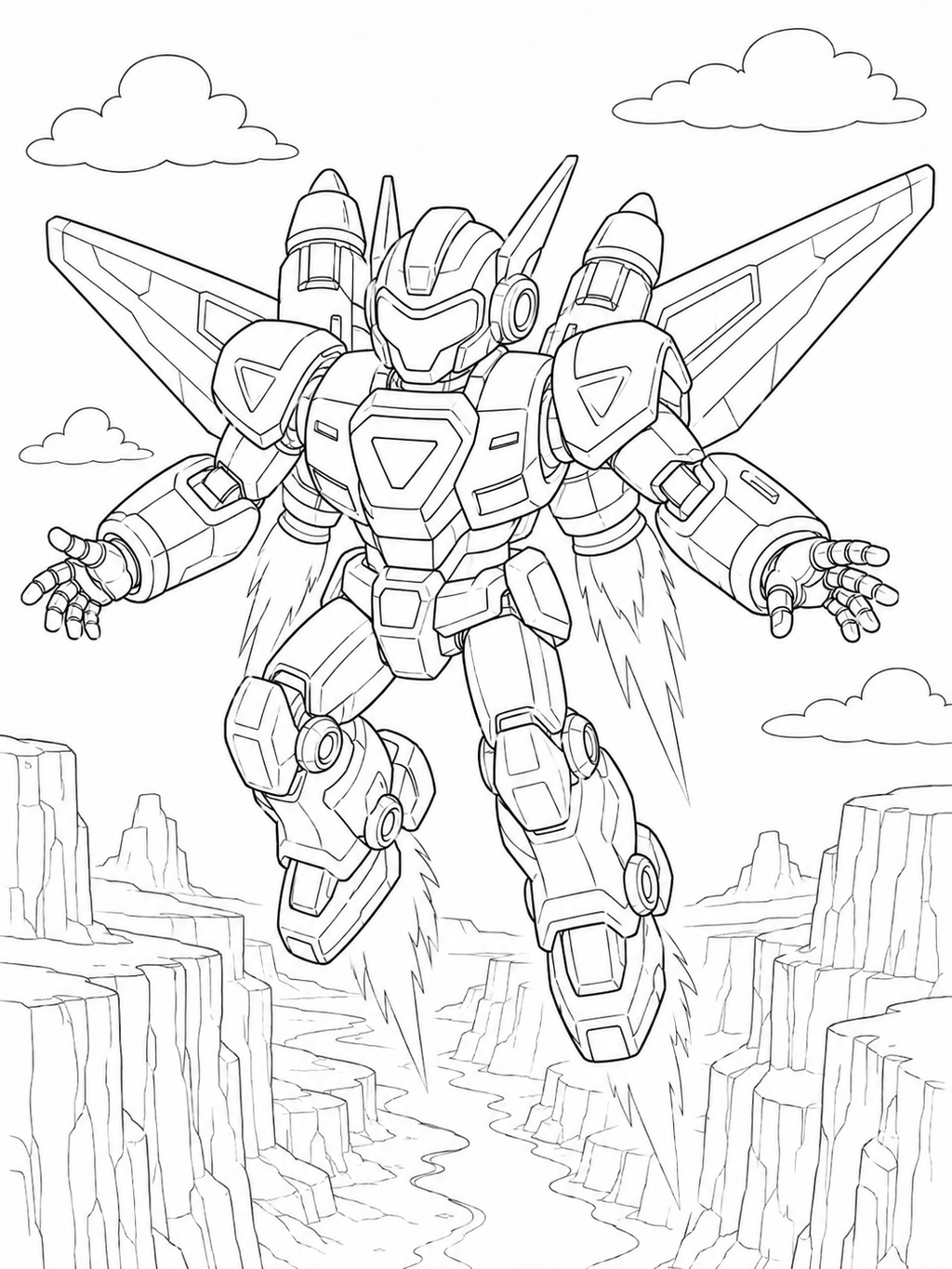 Galaxy Mecha Guardians - 30 Printable PDF Pages (US Letter Size: 8.5" × 11")