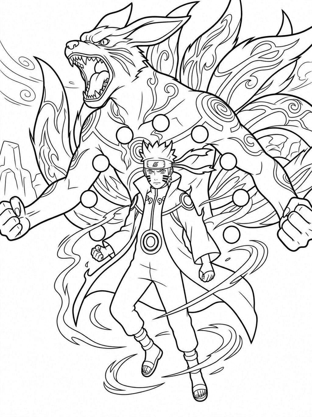 Naruto Coloring Book - 30 Printable PDF Pages (US Letter Size: 8.5" × 11")
