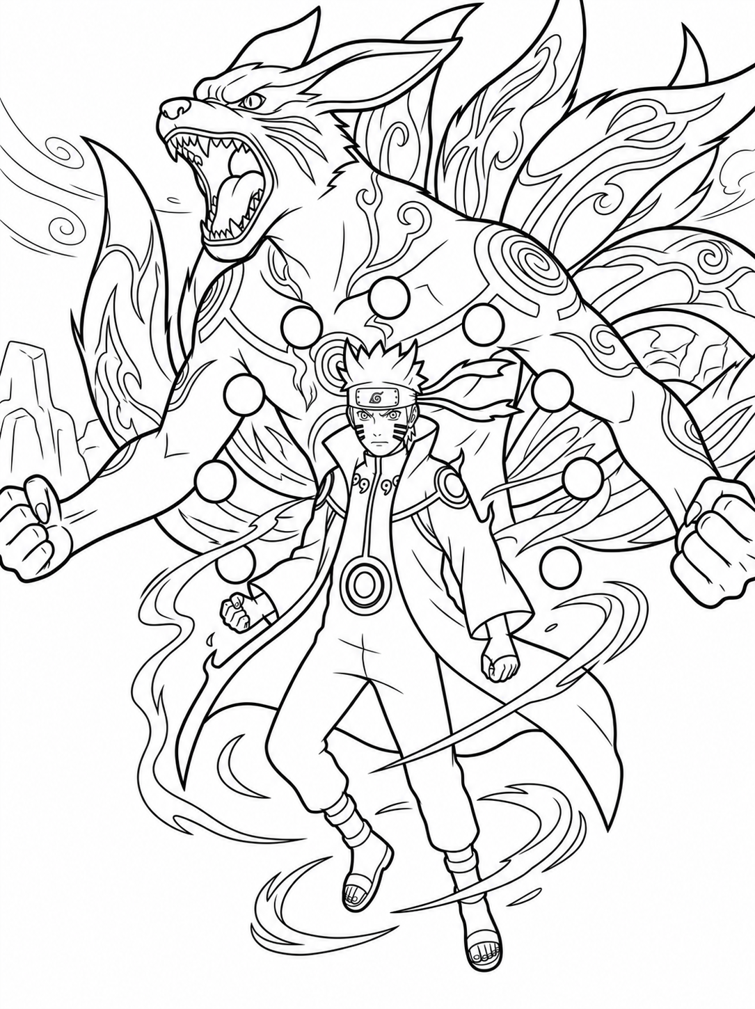 Naruto Coloring Book - 30 Printable PDF Pages (US Letter Size: 8.5" × 11")