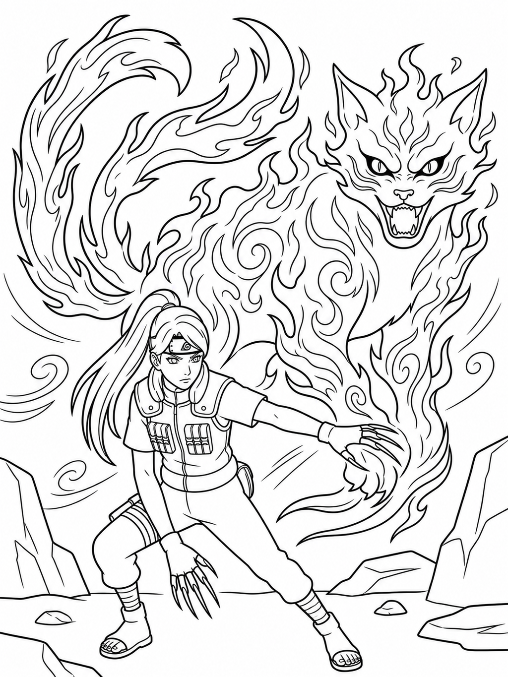 Naruto Coloring Book - 30 Printable PDF Pages (US Letter Size: 8.5" × 11")