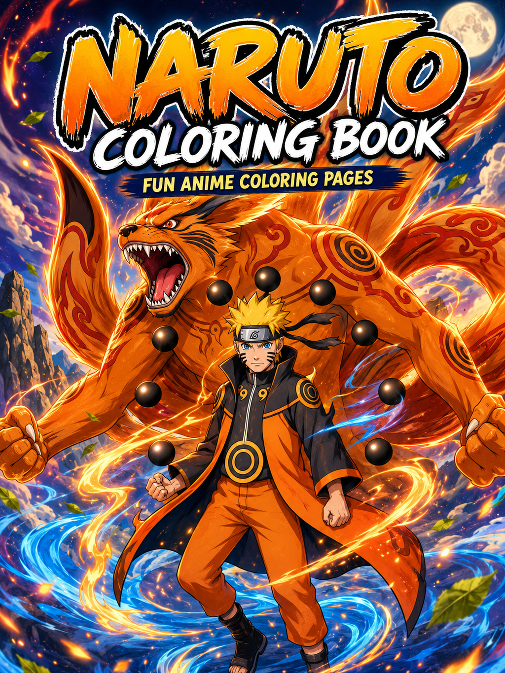 Naruto Coloring Book - 30 Printable PDF Pages (US Letter Size: 8.5" × 11")