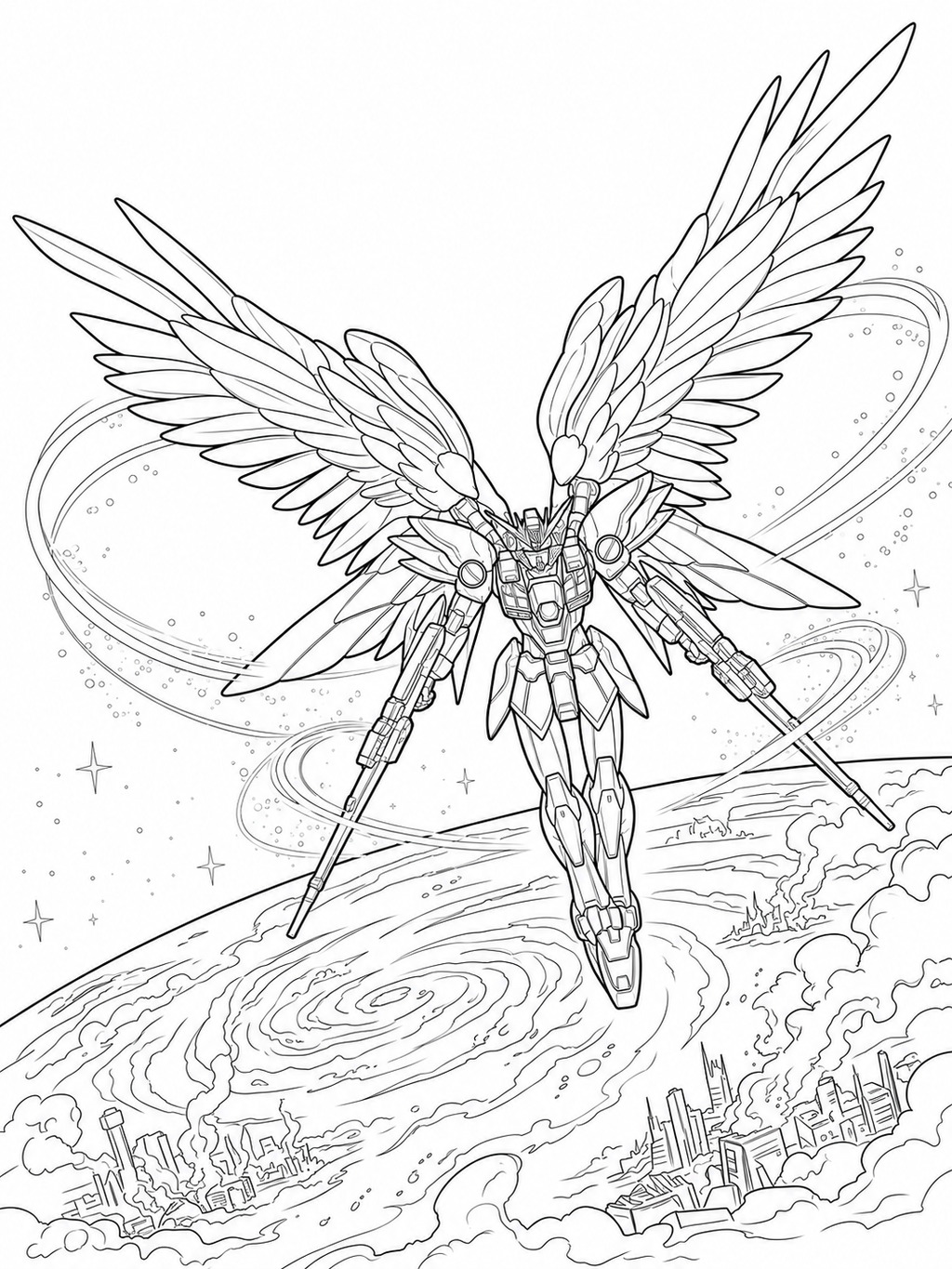 Gundam Coloring Book Vol. 2 - 30 Printable PDF Pages (US Letter Size: 8.5" × 11")
