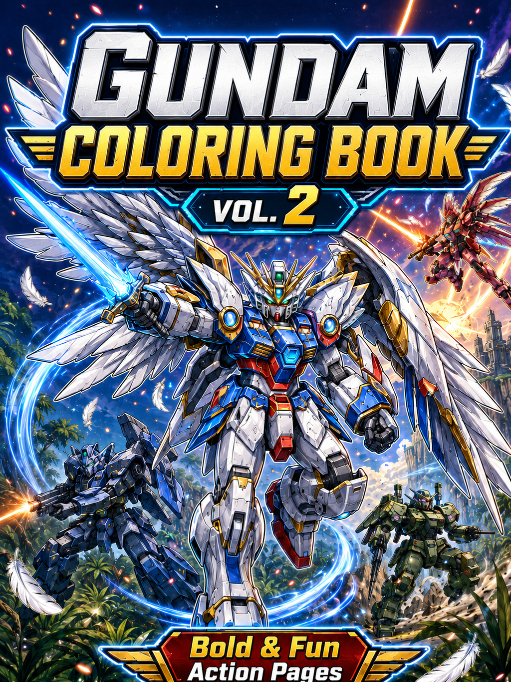 Gundam Coloring Book Vol. 2 - 30 Printable PDF Pages (US Letter Size: 8.5" × 11")