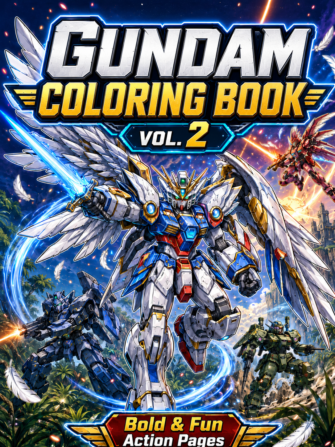 Gundam Coloring Book Vol. 2 - 30 Printable PDF Pages (US Letter Size: 8.5" × 11")