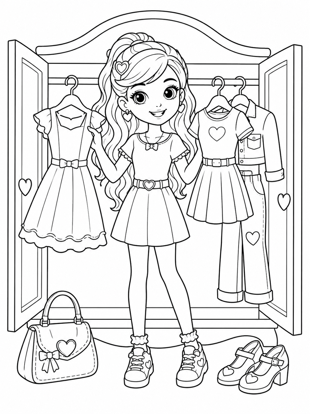 Bella’s Fabulous Dream Life Coloring Book - 30 Printable PDF Pages (US Letter Size: 8.5" × 11")