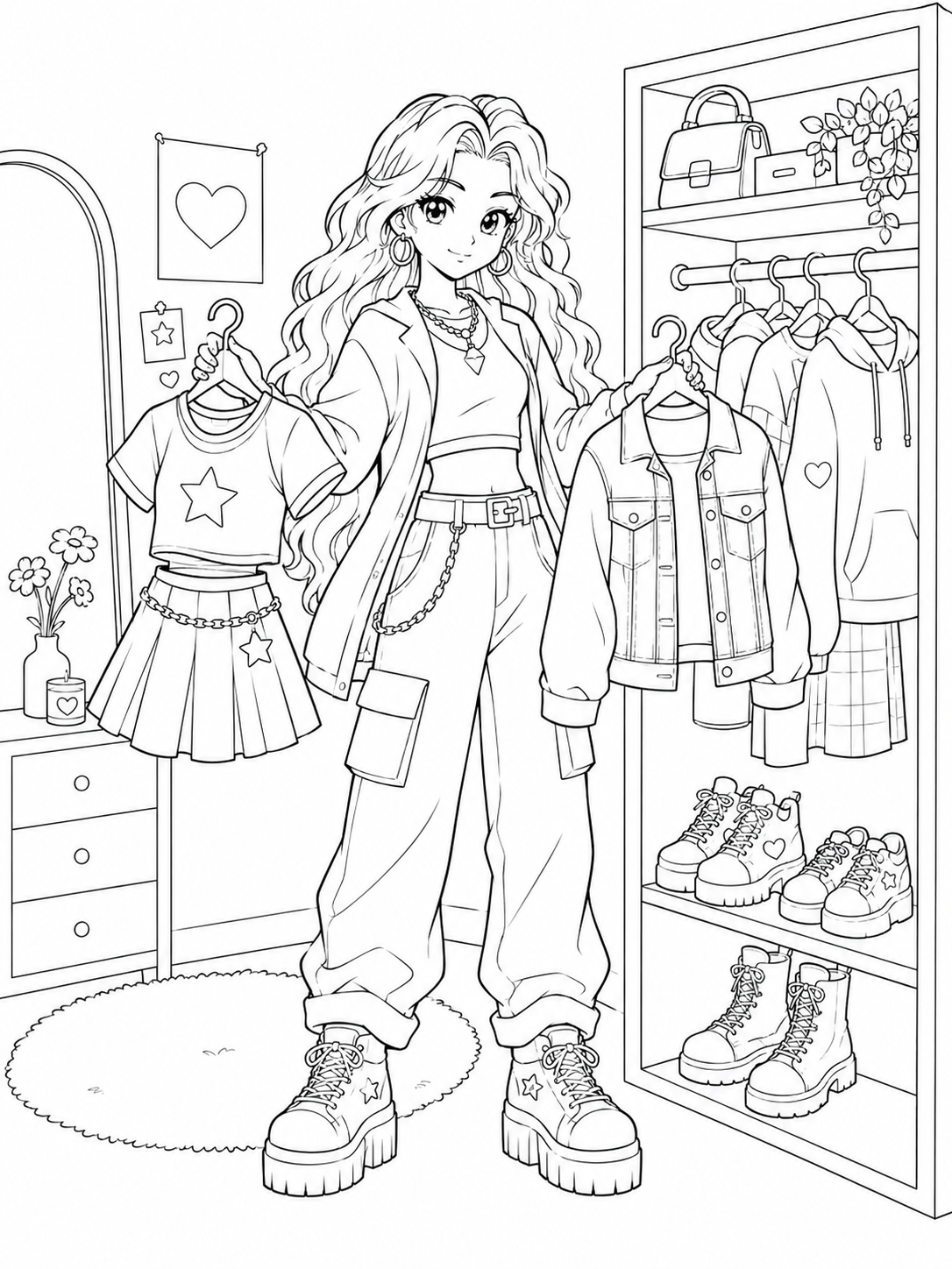 Anime Style Squad Coloring Book - 30 Printable PDF Pages (US Letter Size: 8.5" × 11")