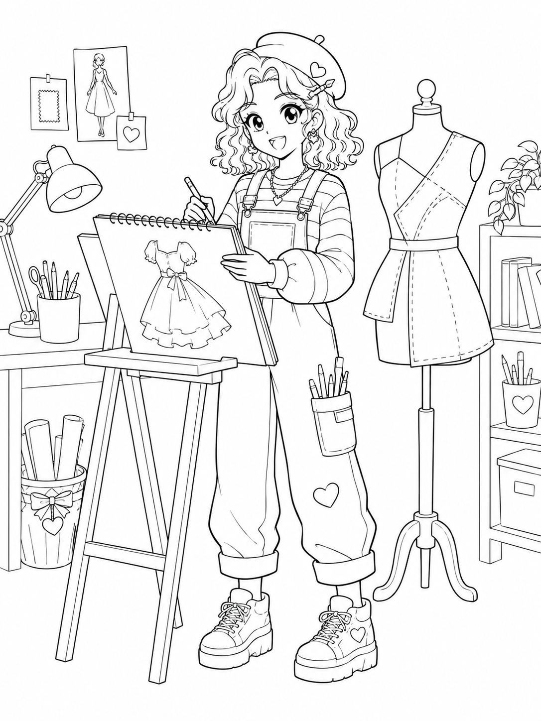 Anime Style Squad Coloring Book - 30 Printable PDF Pages (US Letter Size: 8.5" × 11")