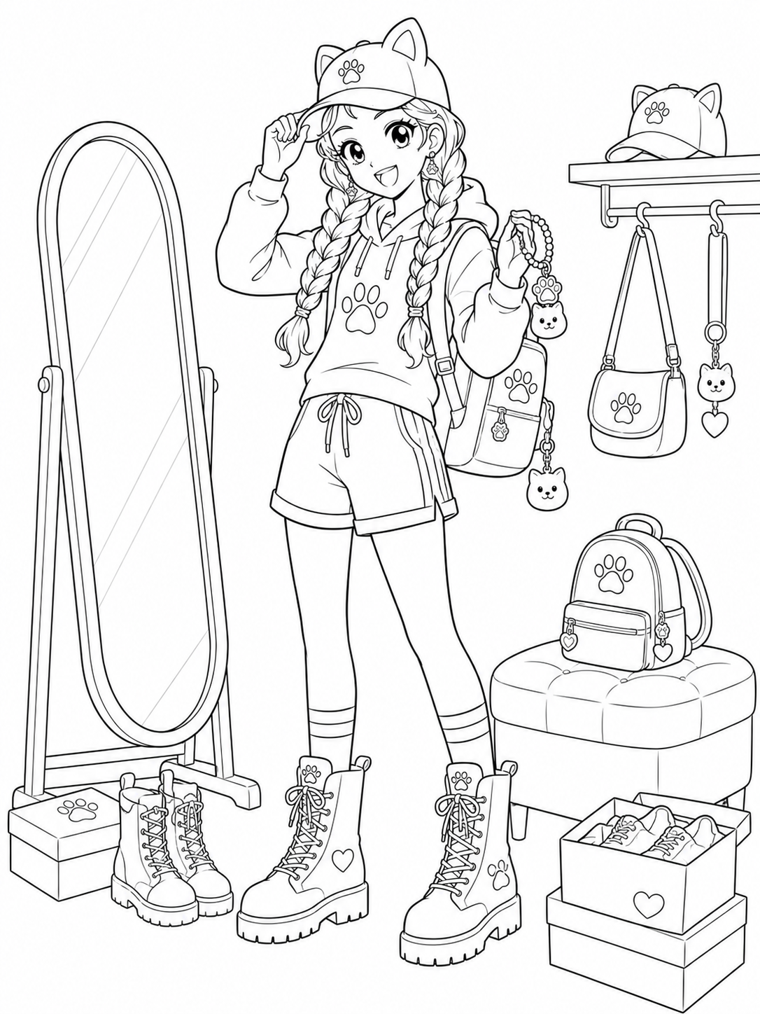 Anime Style Squad Coloring Book - 30 Printable PDF Pages (US Letter Size: 8.5" × 11")