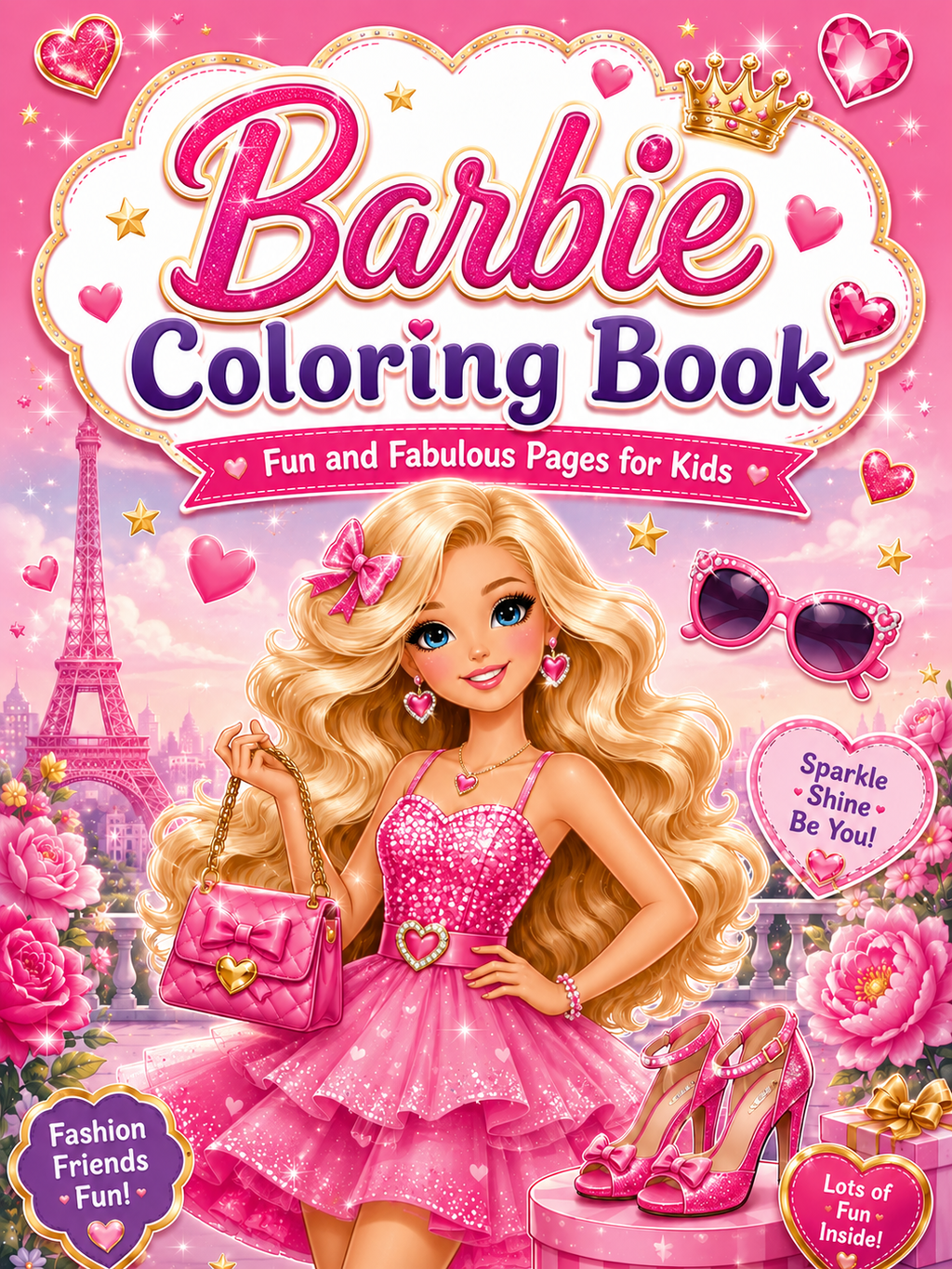 Barbie Coloring Book - 30 Printable PDF Pages (US Letter Size: 8.5" × 11")