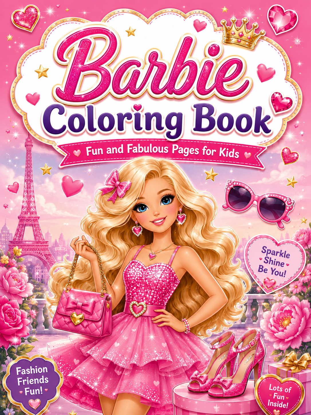 Barbie Coloring Book - 30 Printable PDF Pages (US Letter Size: 8.5" × 11")