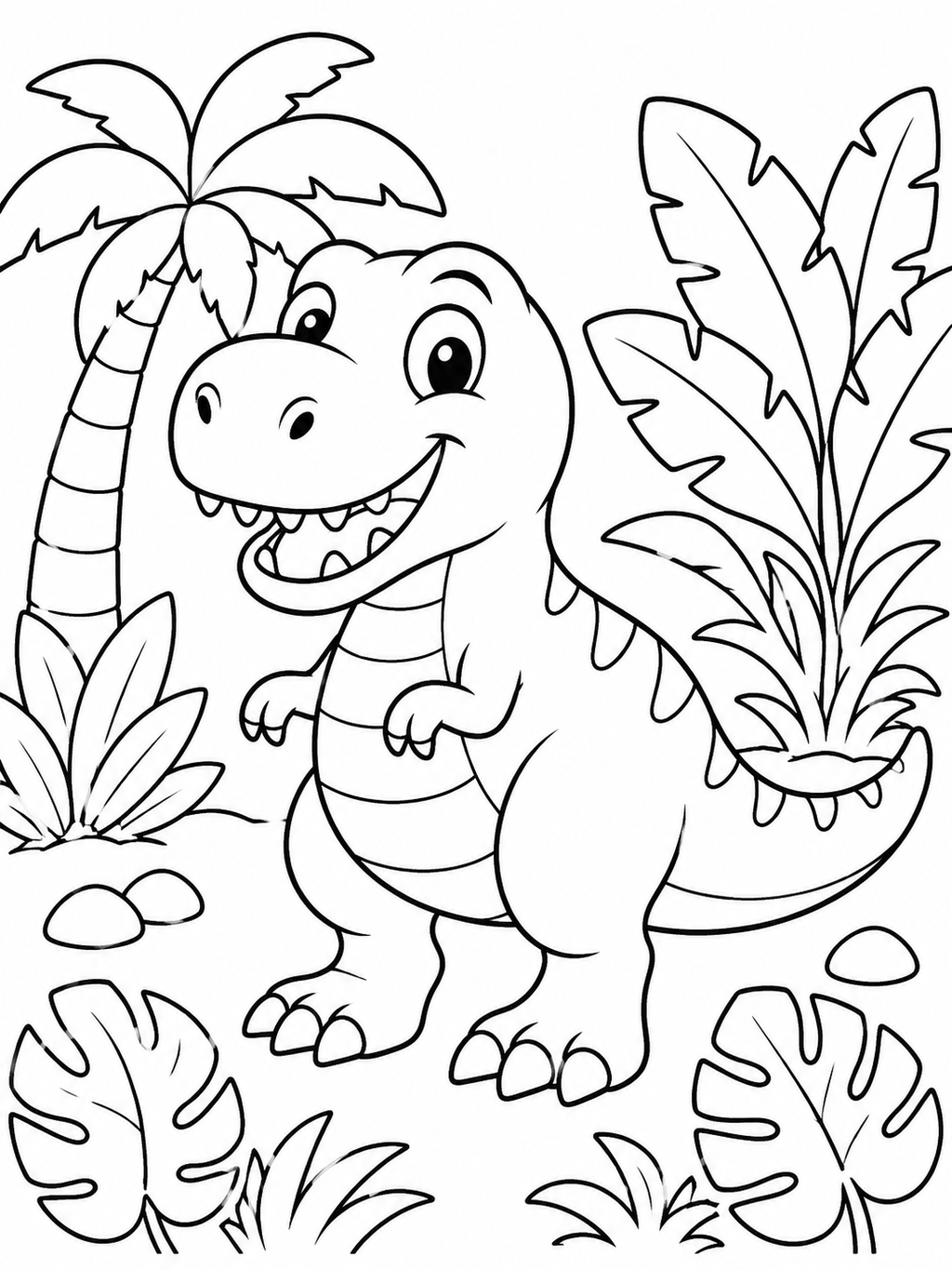Cozy Dinosaur Days Coloring Book - 30 Printable PDF Pages (US Letter Size: 8.5" × 11")