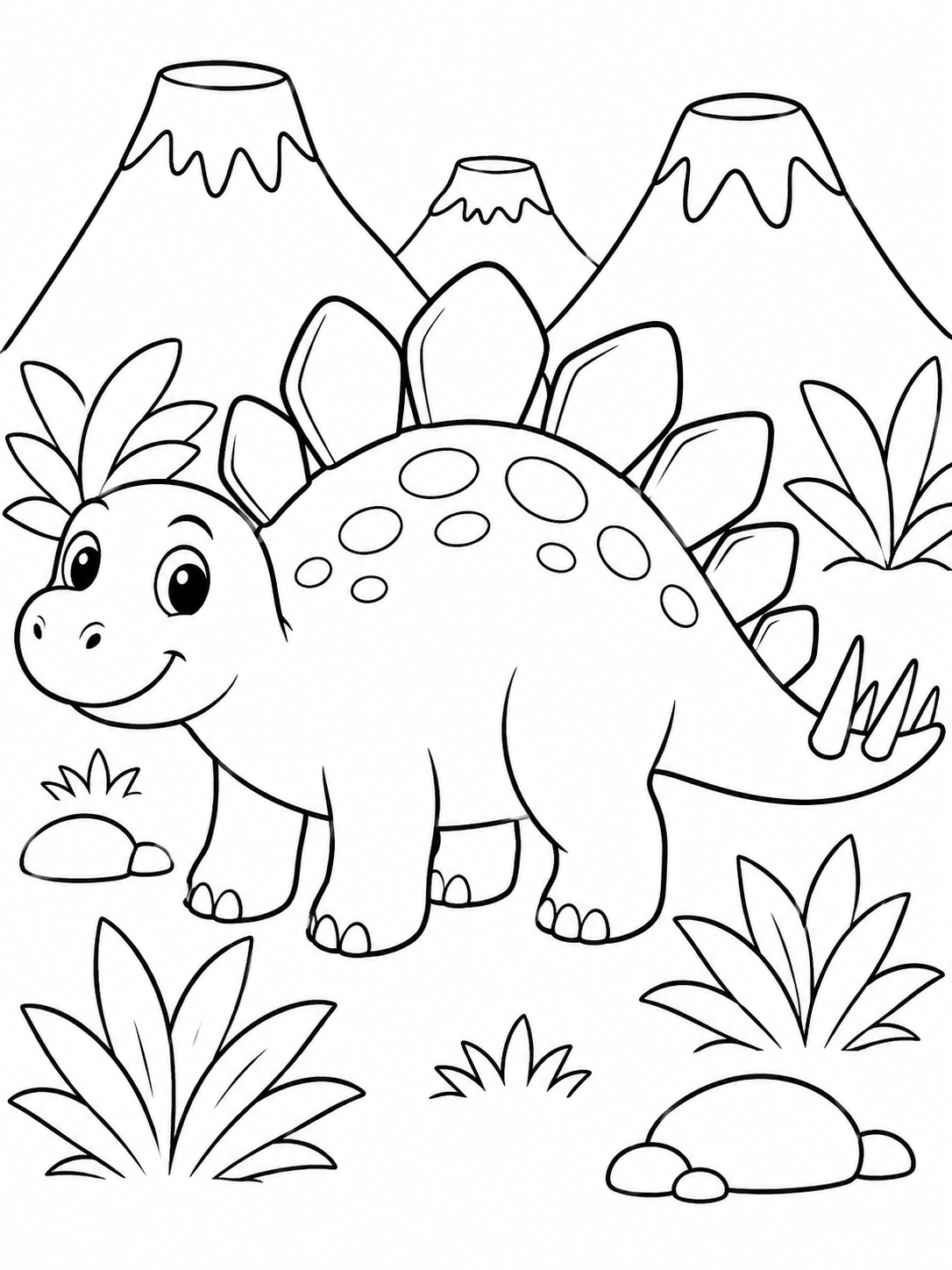 Cozy Dinosaur Days Coloring Book - 30 Printable PDF Pages (US Letter Size: 8.5" × 11")