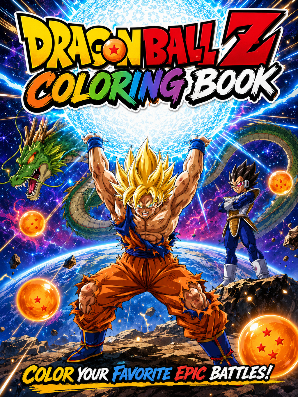 Dragon Ball Z Coloring Book - 30 Printable PDF Pages (US Letter Size: 8.5" × 11")
