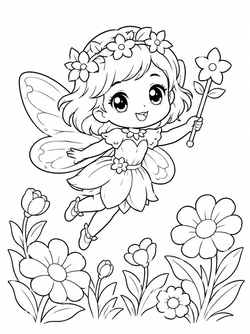 Fairy Adventures Coloring Book - 30 Printable PDF Pages (US Letter Size: 8.5" × 11")
