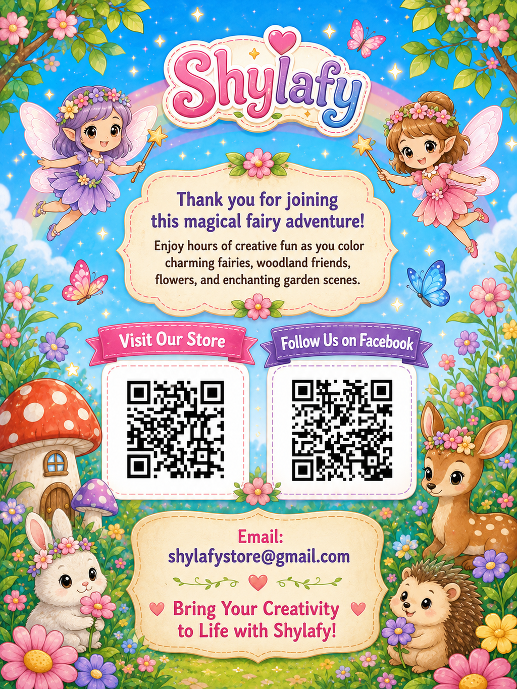 Fairy Adventures Coloring Book - 30 Printable PDF Pages (US Letter Size: 8.5" × 11")