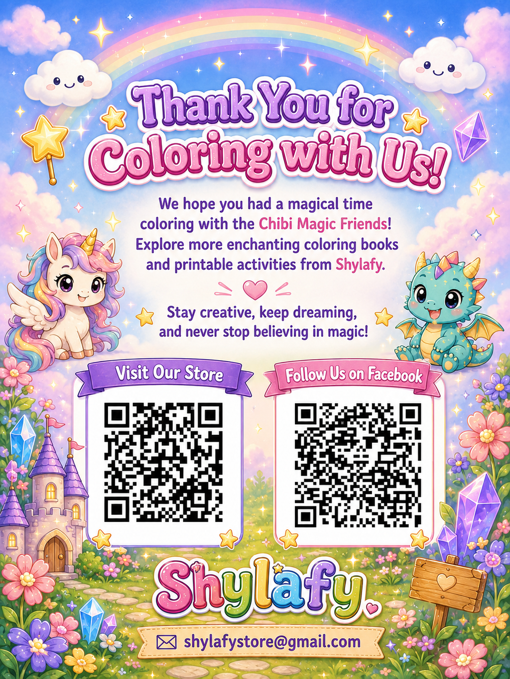 Shylafy Magic Friends Coloring Book - 30 Printable PDF Pages (US Letter Size: 8.5" × 11")