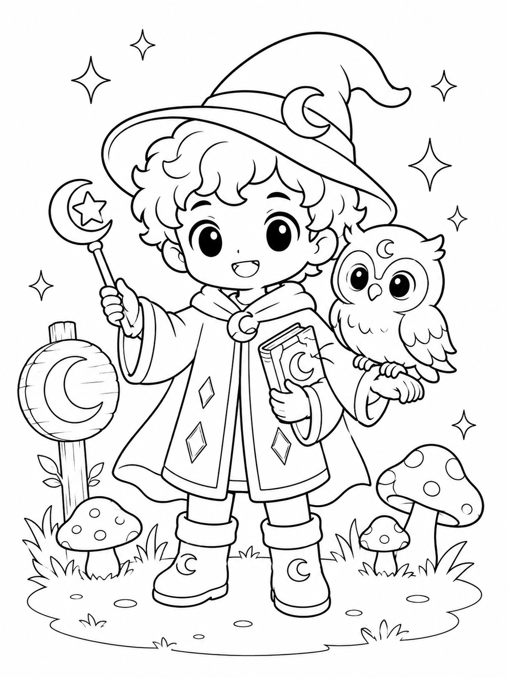 Shylafy Magic Friends Coloring Book - 30 Printable PDF Pages (US Letter Size: 8.5" × 11")