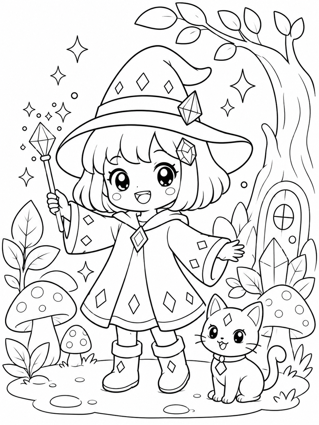 Shylafy Magic Friends Coloring Book - 30 Printable PDF Pages (US Letter Size: 8.5" × 11")