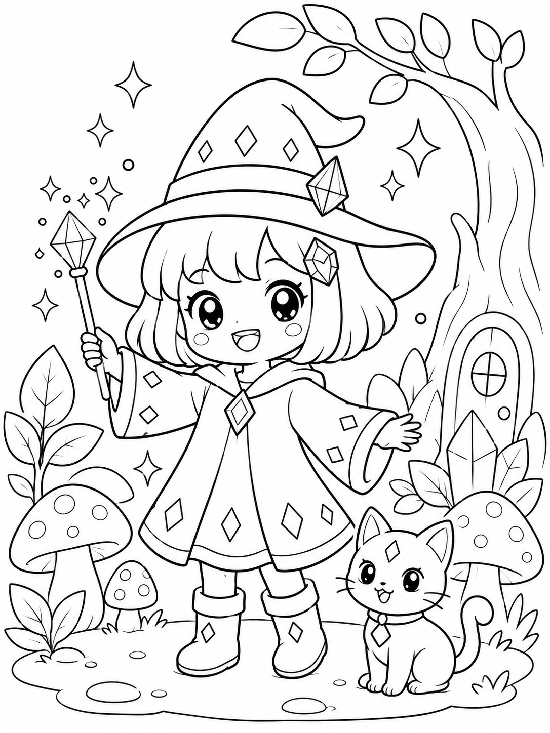 Shylafy Magic Friends Coloring Book - 30 Printable PDF Pages (US Letter Size: 8.5" × 11")