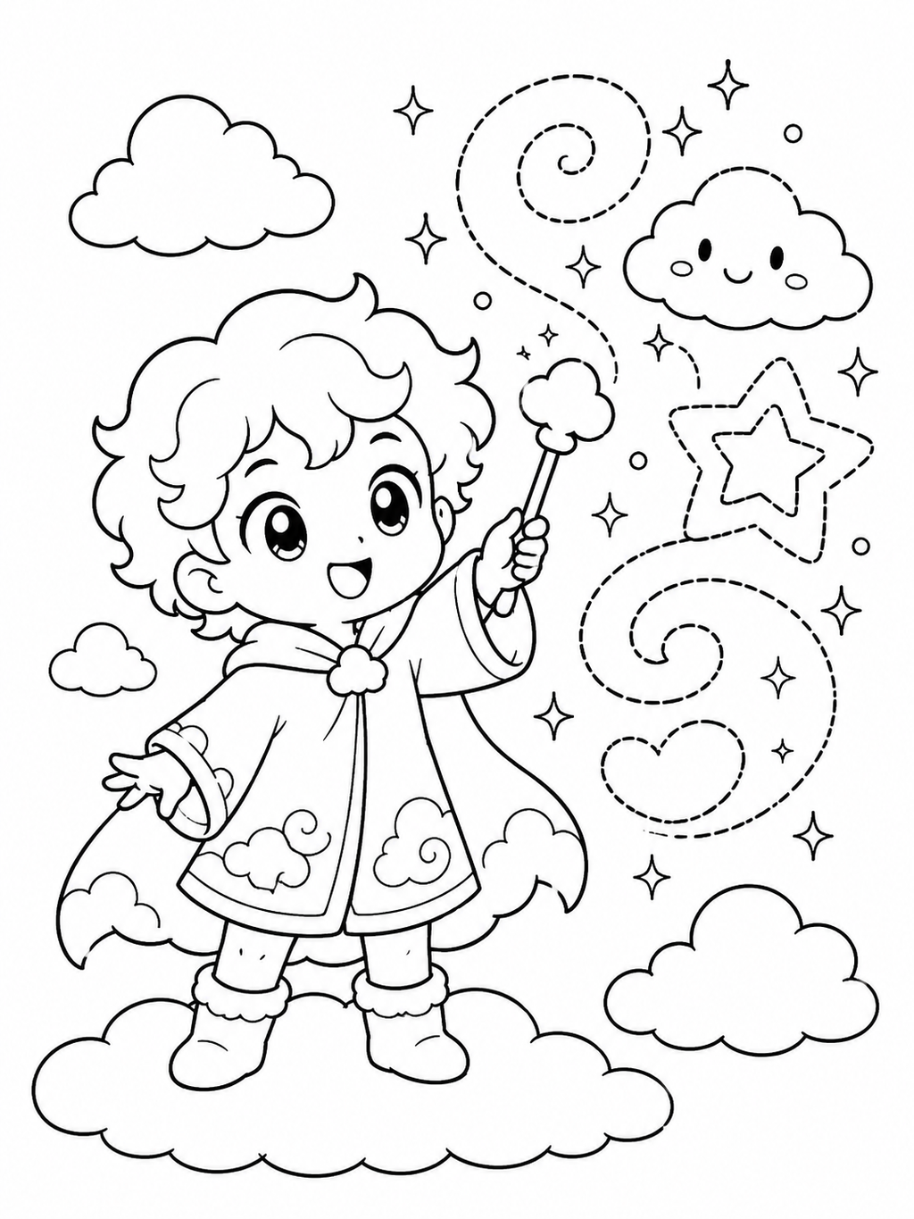 Shylafy Magic Friends Coloring Book - 30 Printable PDF Pages (US Letter Size: 8.5" × 11")