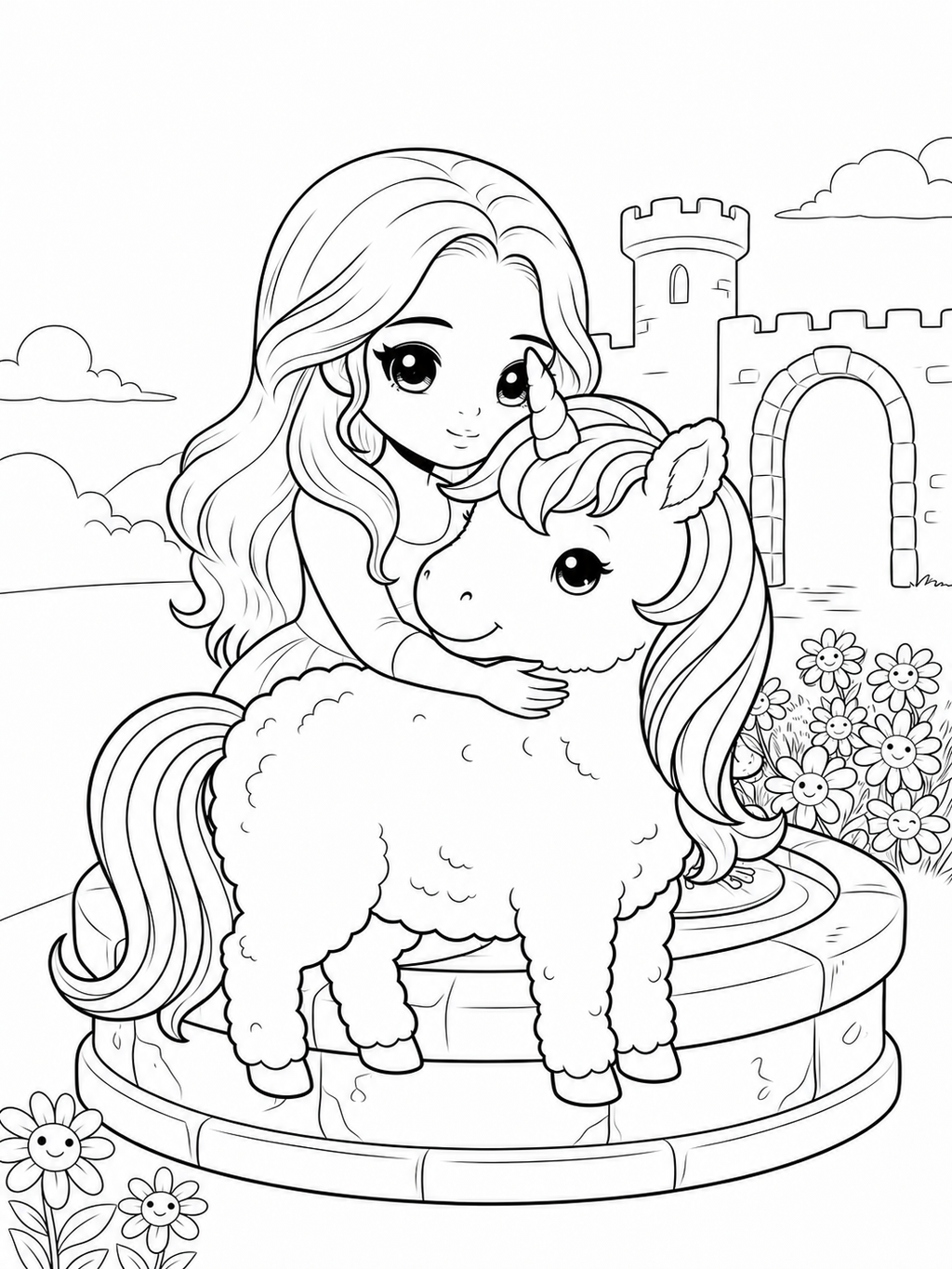 Princess Shy Coloring Book - 30 Printable PDF Pages (US Letter Size: 8.5" × 11")