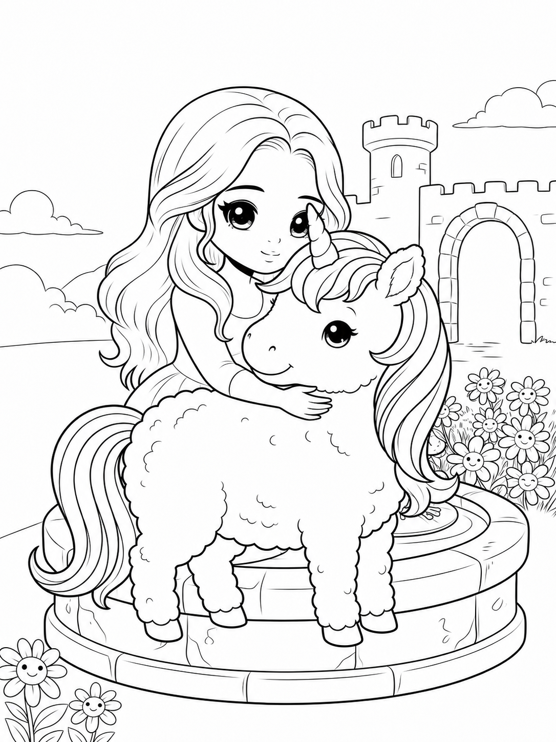 Princess Shy Coloring Book - 30 Printable PDF Pages (US Letter Size: 8.5" × 11")