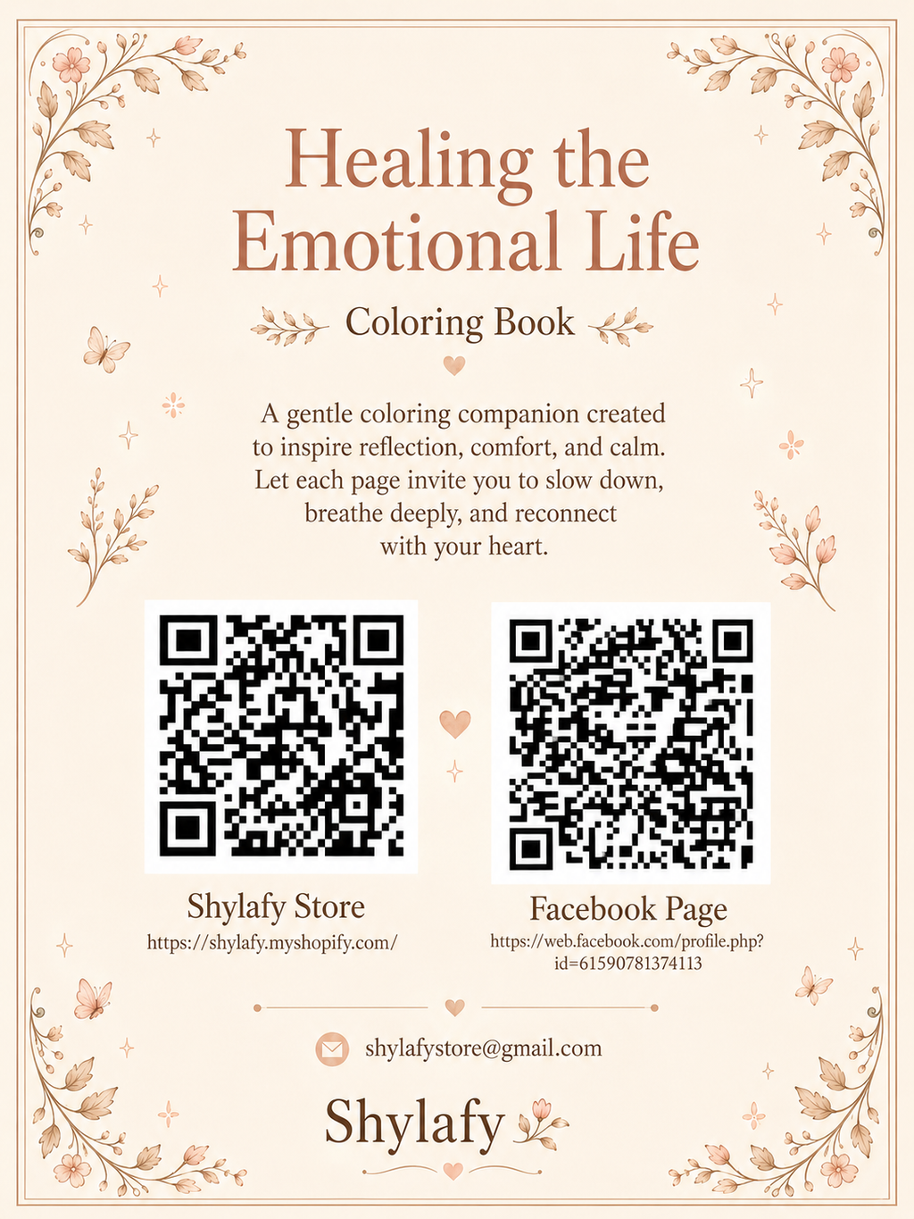 Healing the Emotional Life Coloring Book - 30 Printable PDF Pages (US Letter Size: 8.5" × 11")