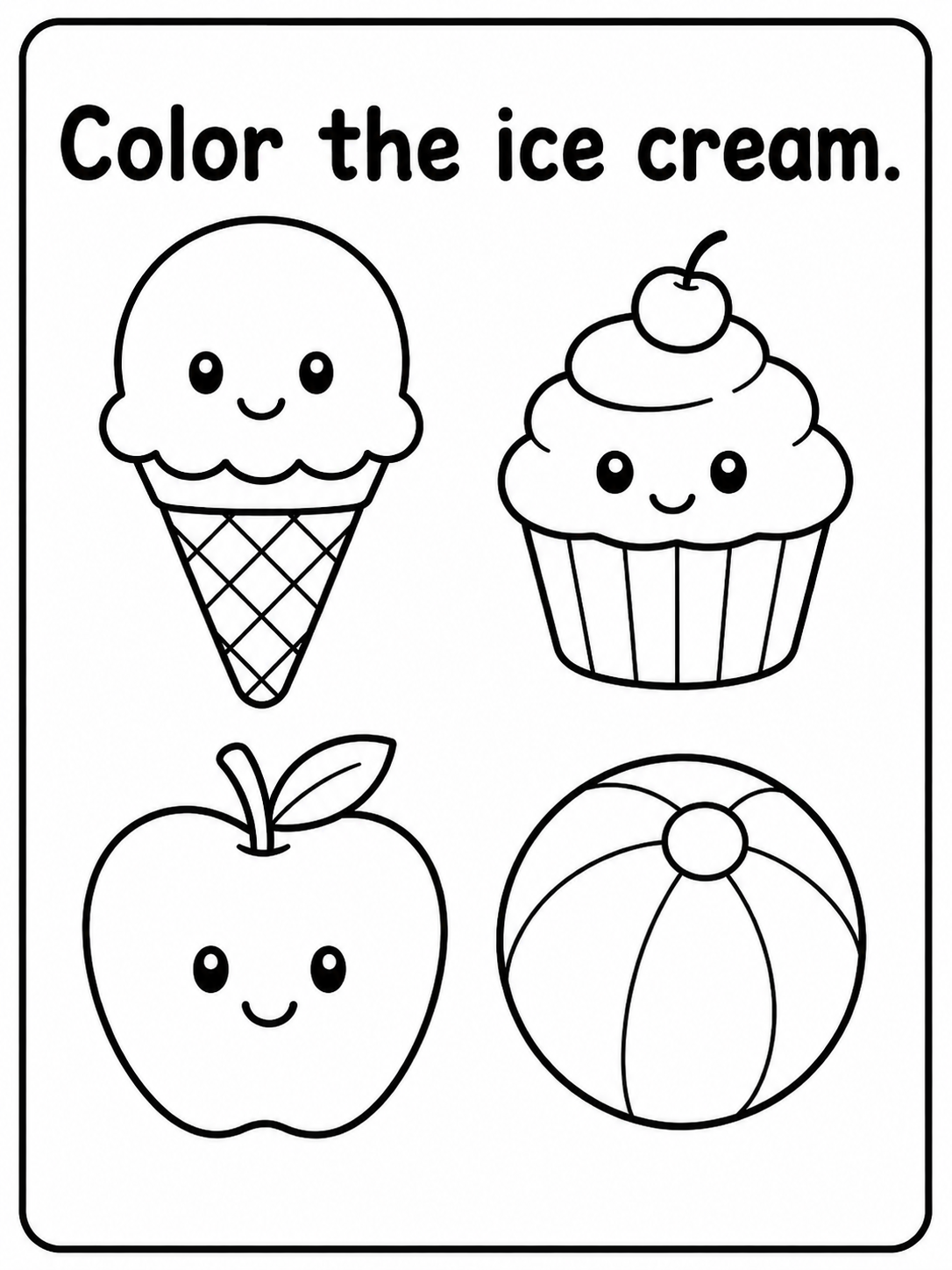Color the Correct Object - 30 Printable Pages (PDF)