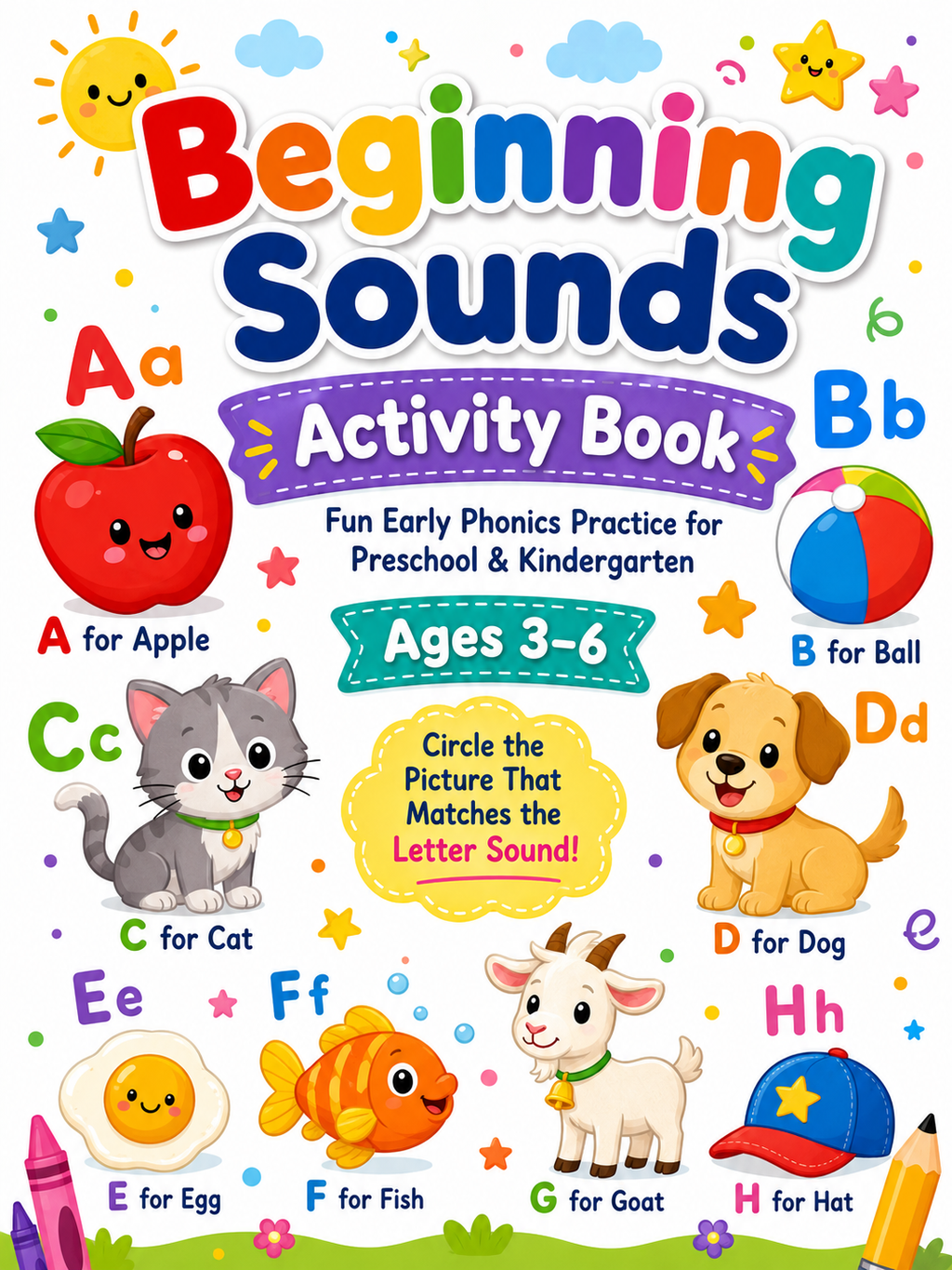 Beginning Sounds Activity Book - 30 Printable Pages (PDF)