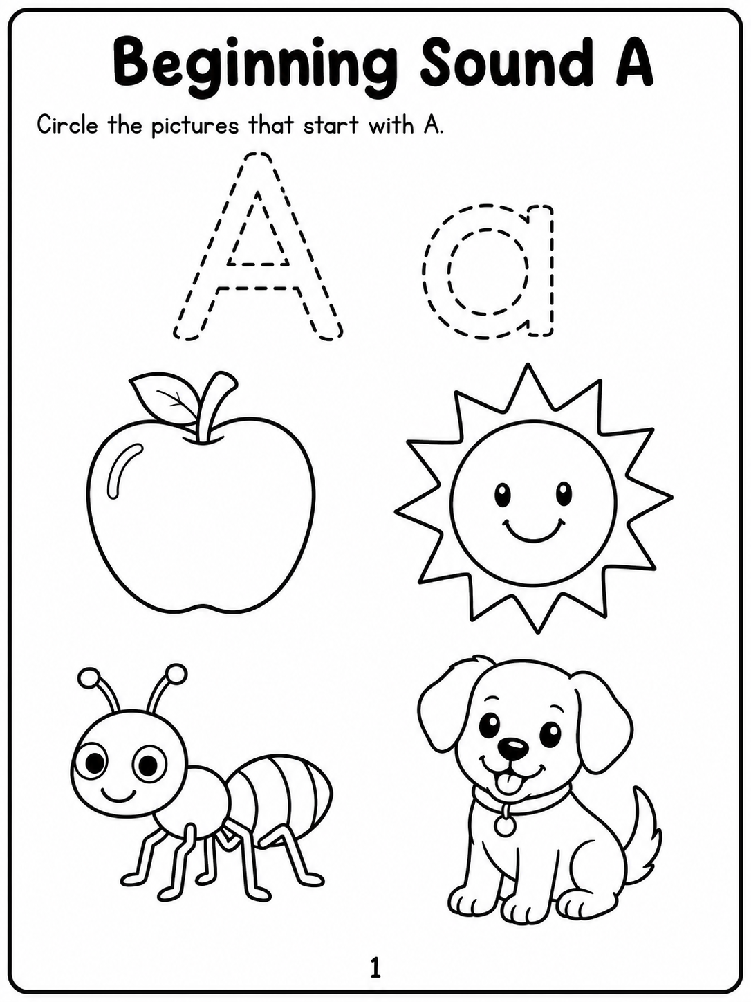 Beginning Sounds Activity Book - 30 Printable Pages (PDF)