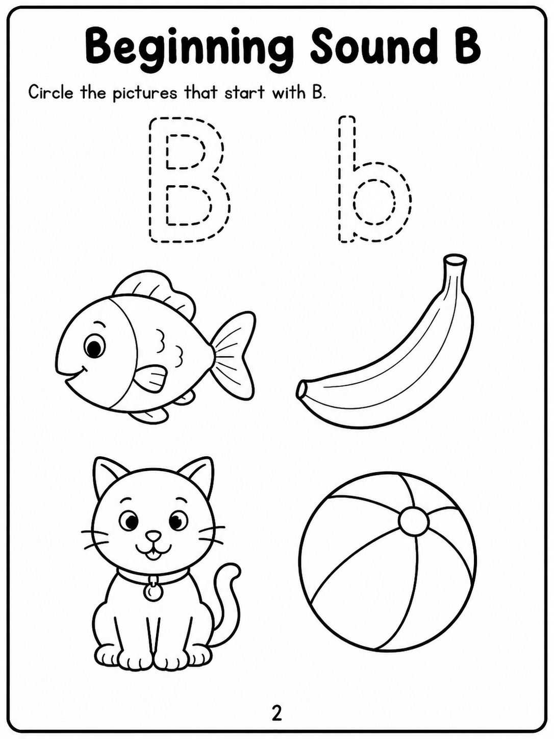 Beginning Sounds Activity Book - 30 Printable Pages (PDF)