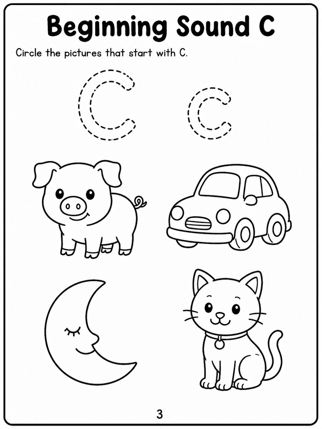 Beginning Sounds Activity Book - 30 Printable Pages (PDF)