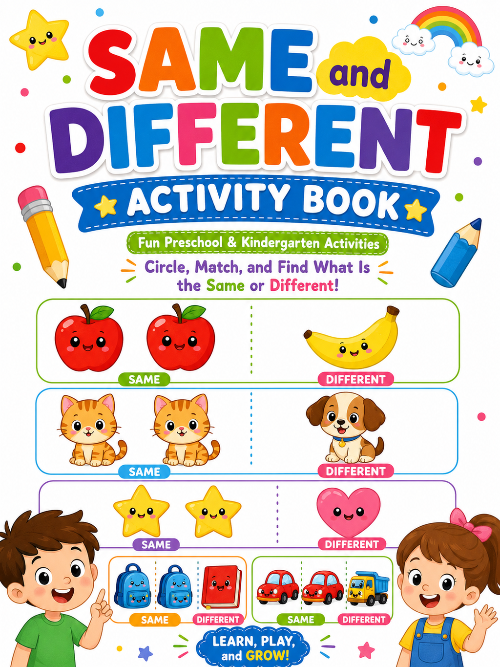 Same and Different Activity Book - 30 Printable Pages (PDF)