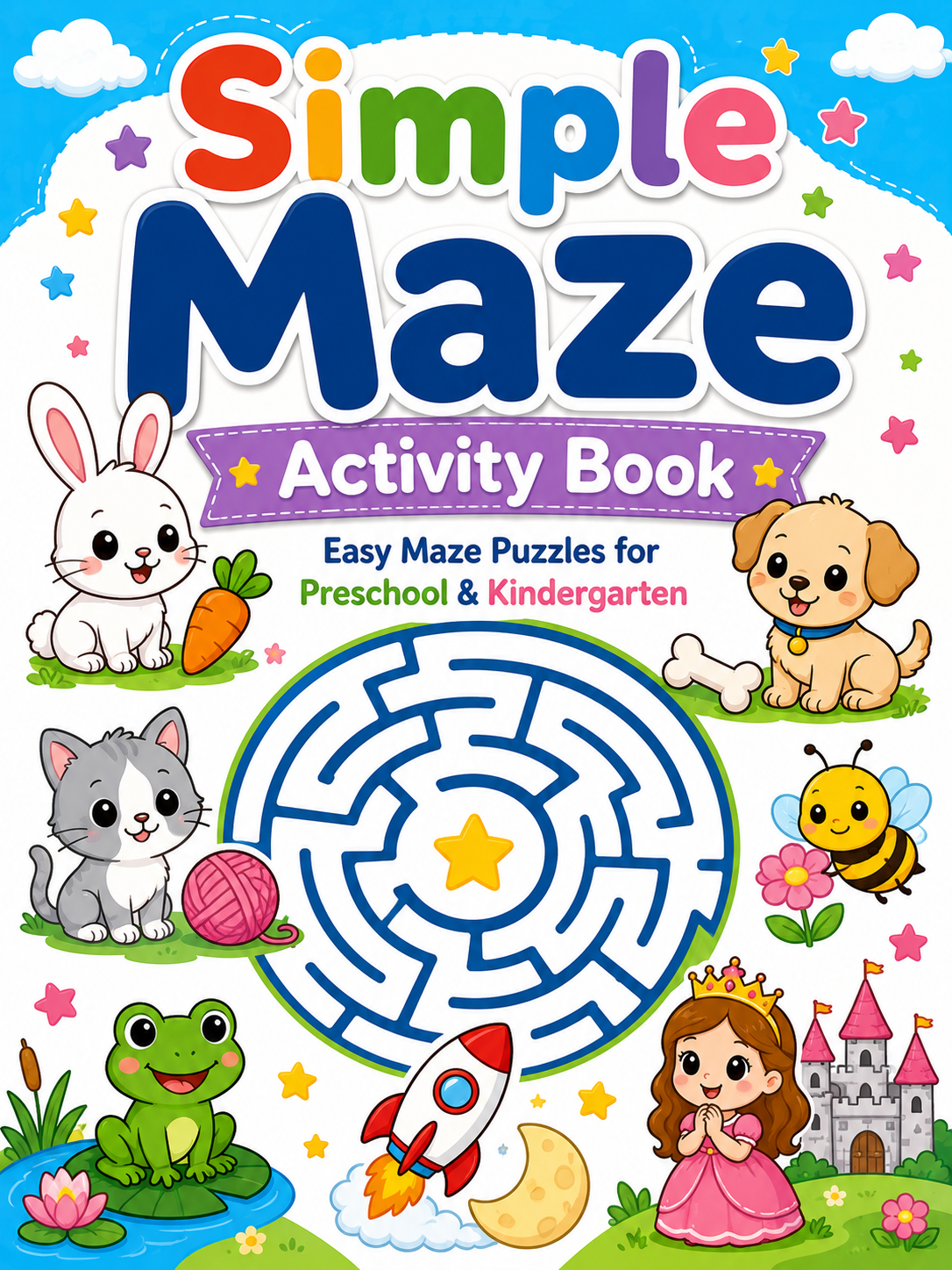 Simple Maze Activity book - 30 Printable Pages (PDF)
