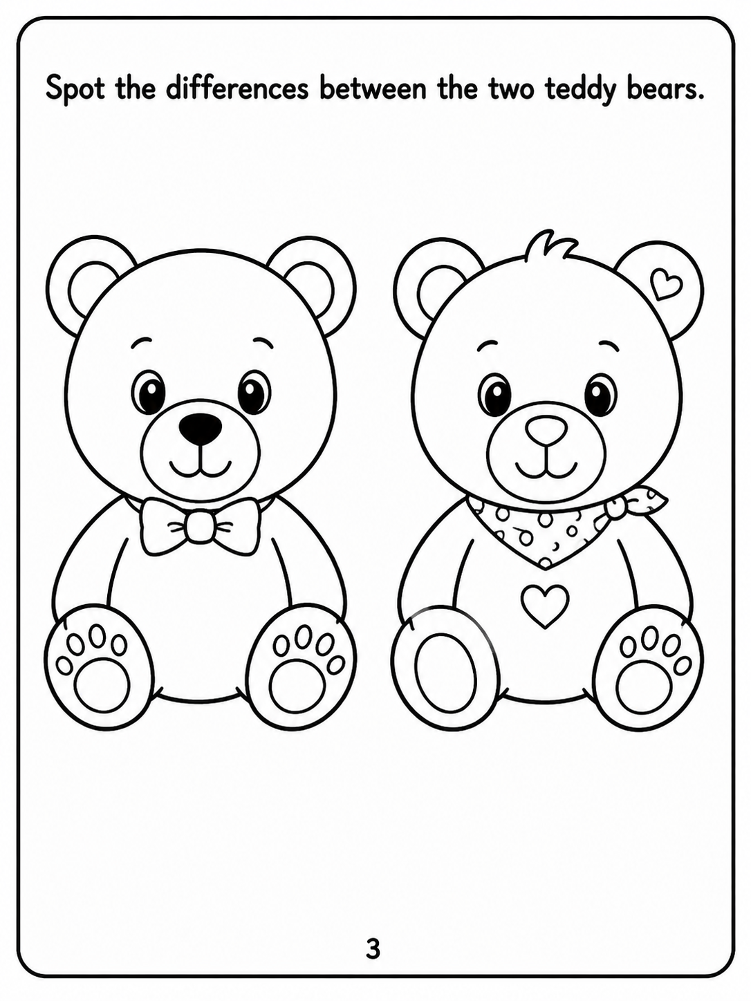 Spot the Difference Activity book - 30 Printable Pages (PDF)
