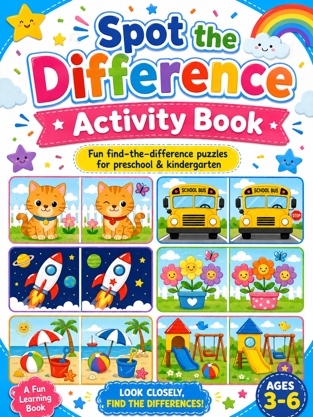 Spot the Difference Activity book - 30 Printable Pages (PDF)