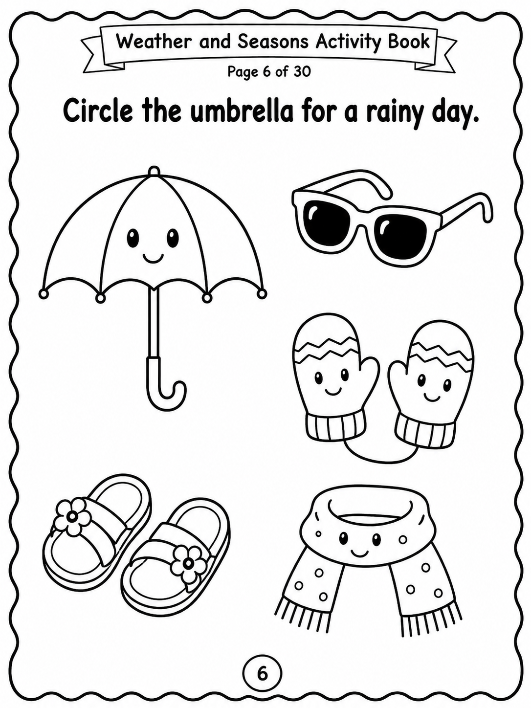 Weather and Seasons Activity Book – 30 Printable Pages (PDF)