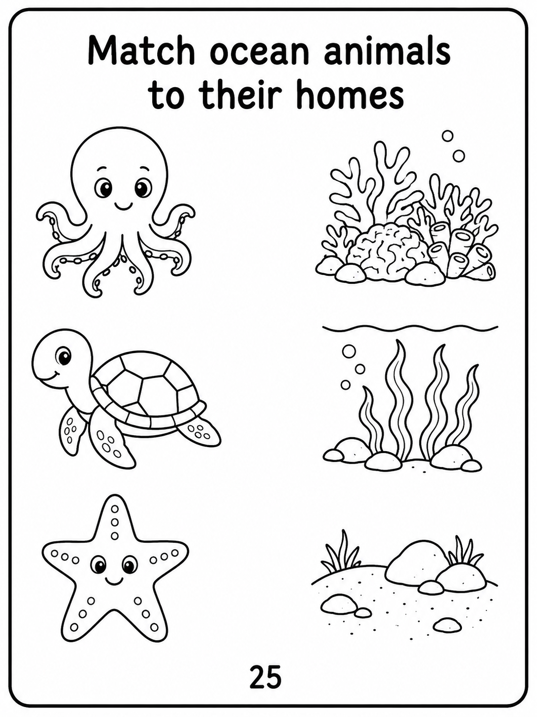 Ocean Animals Activity Book – 30 Printable Coloring Pages (PDF)