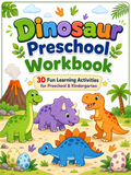 Dinosaur Preschool Workbook – 30 Printable Pages (PDF)