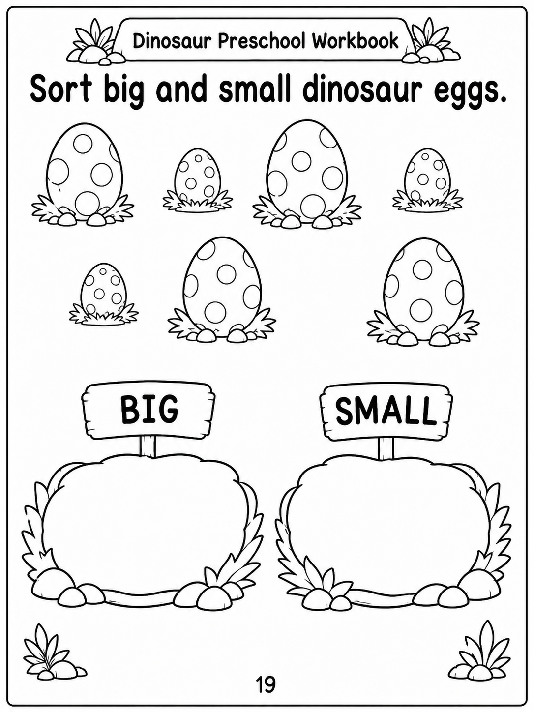 Dinosaur Preschool Workbook – 30 Printable Pages (PDF)