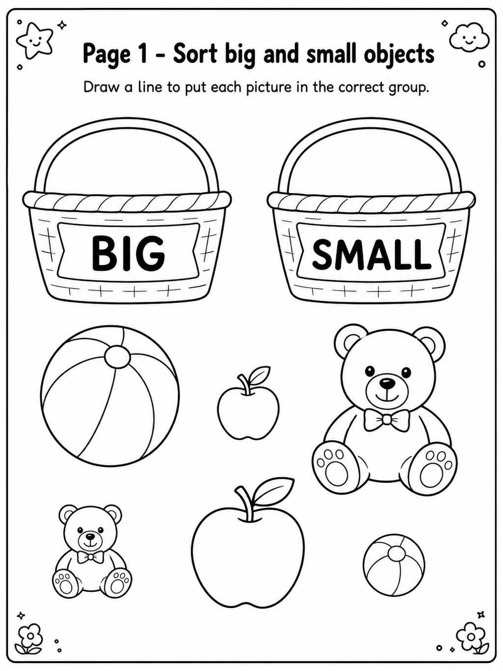 Sorting Activity Book - 30 Printable Pages (PDF)