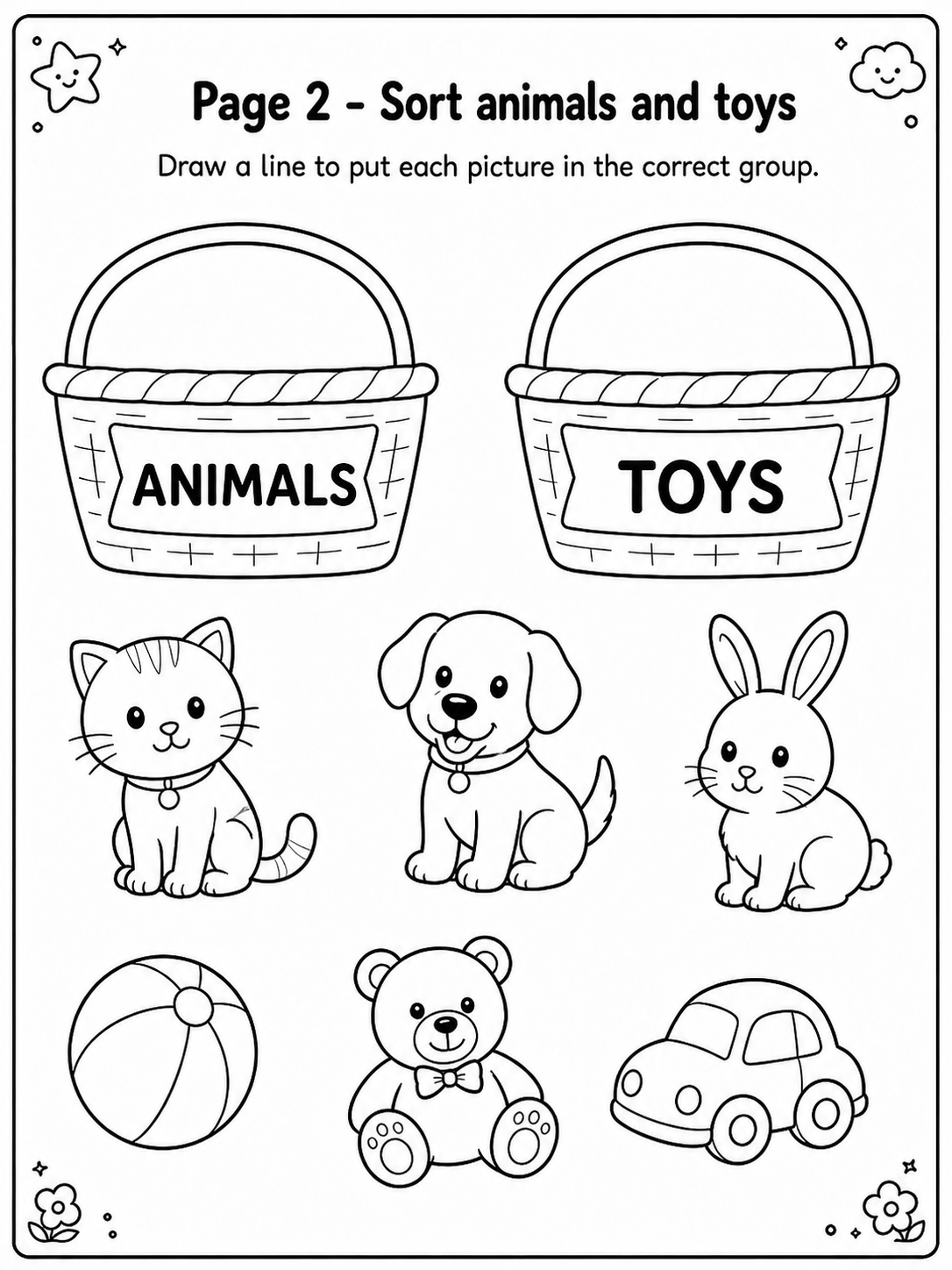 Sorting Activity Book - 30 Printable Pages (PDF)