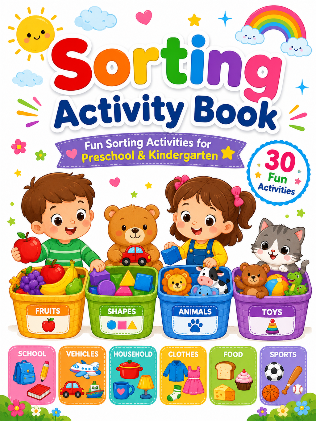 Sorting Activity Book - 30 Printable Pages (PDF)