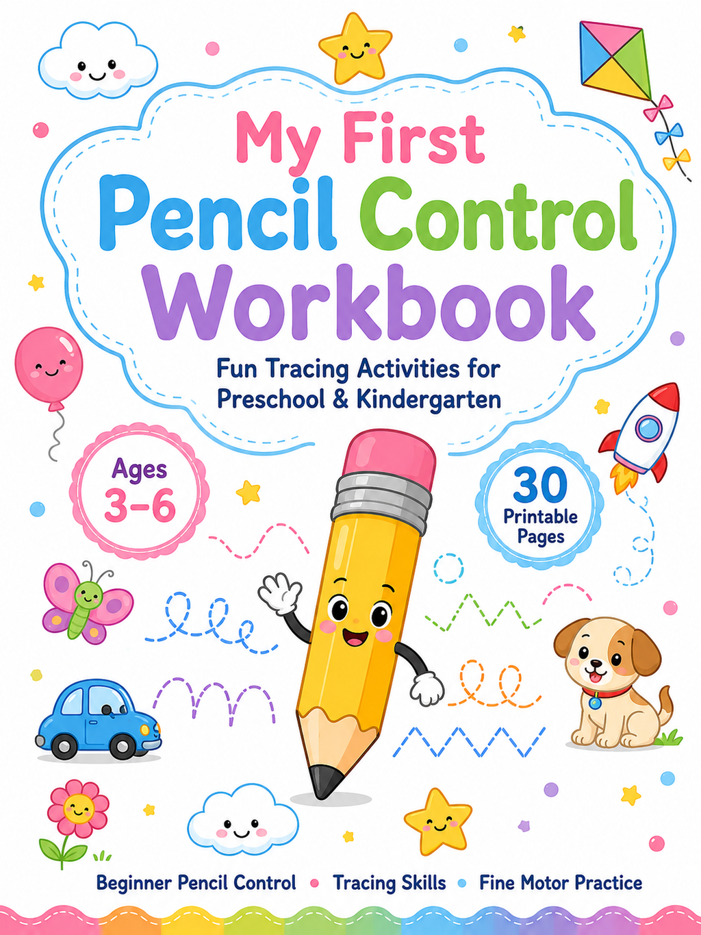 My First Pencil Control Workbook – 30 Printable Pages (PDF)