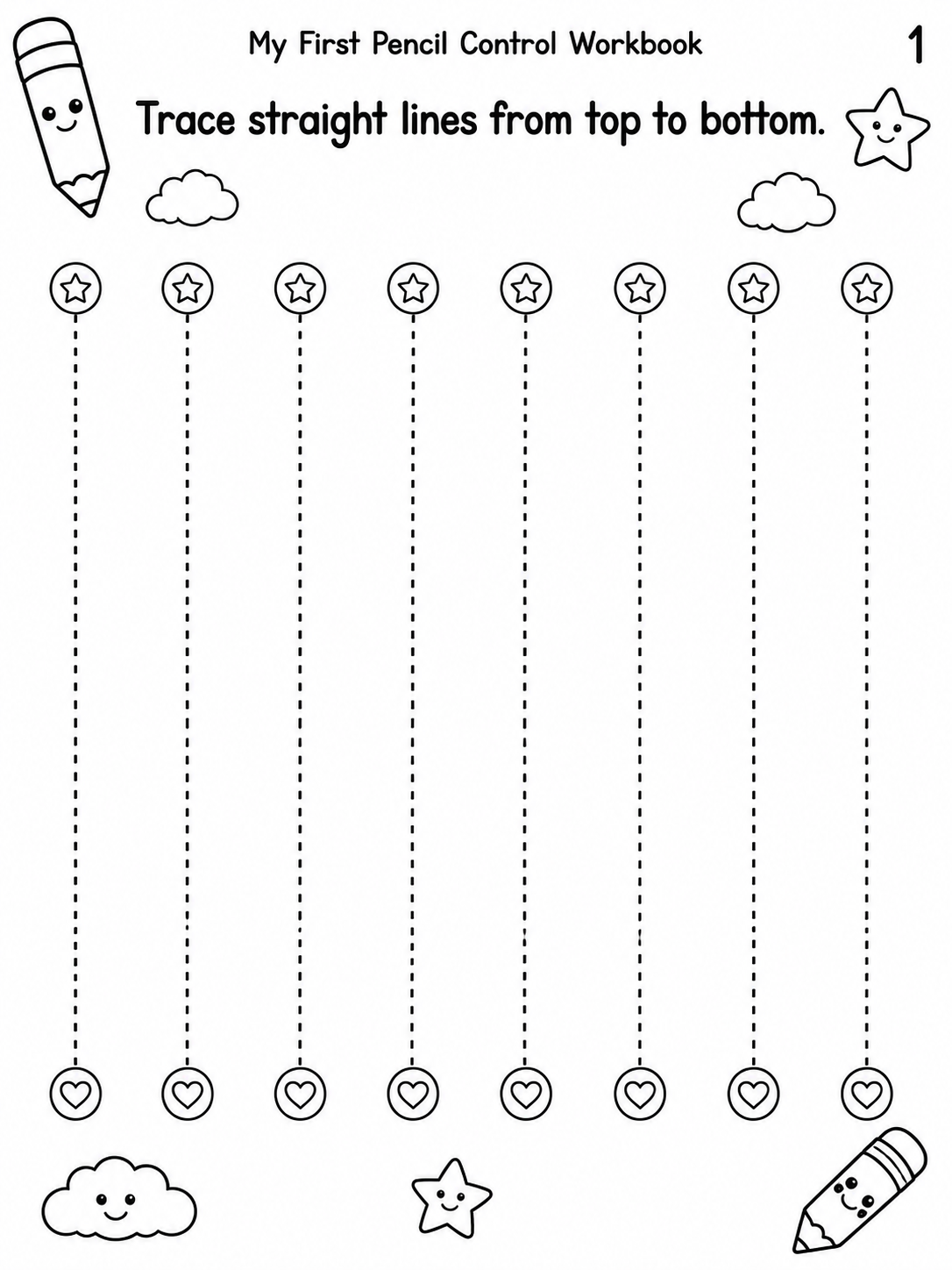 My First Pencil Control Workbook – 30 Printable Pages (PDF)