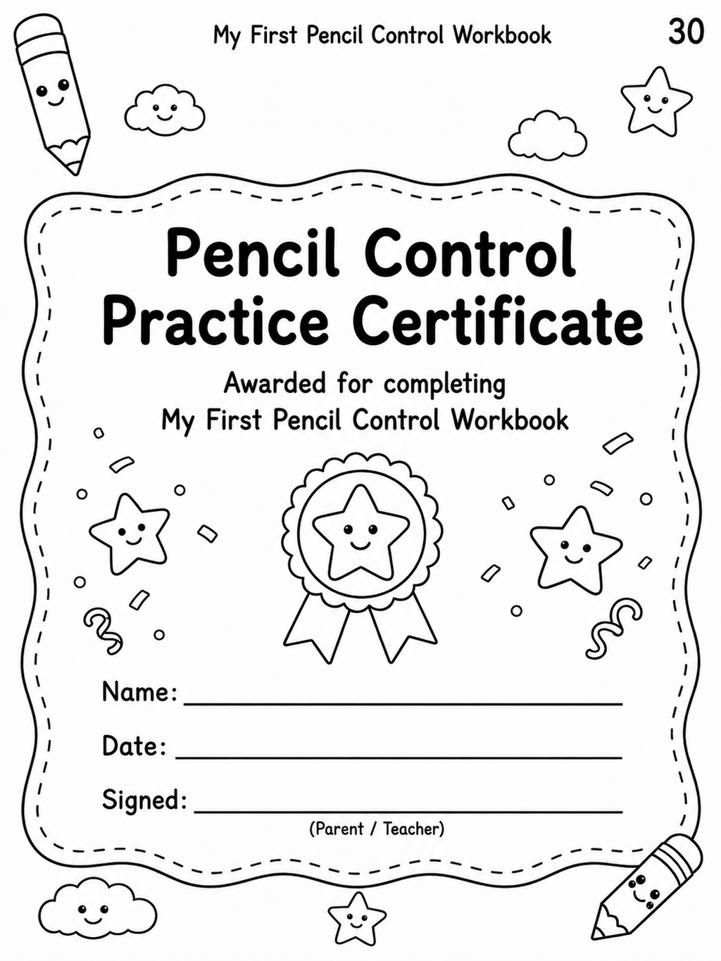My First Pencil Control Workbook – 30 Printable Pages (PDF)